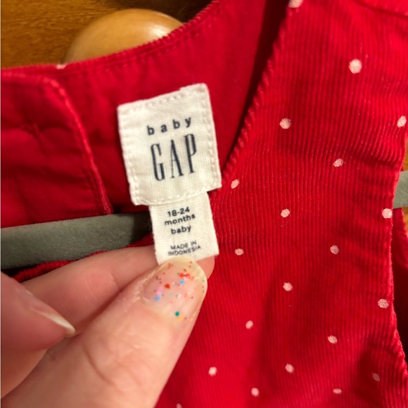 Red polka dot corduroy dress, 18-24 mos. - Picture 4 of 4